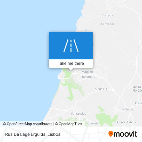 Rua Da Lage Erguida mapa
