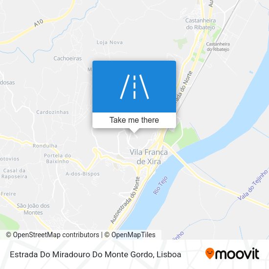 Estrada Do Miradouro Do Monte Gordo mapa