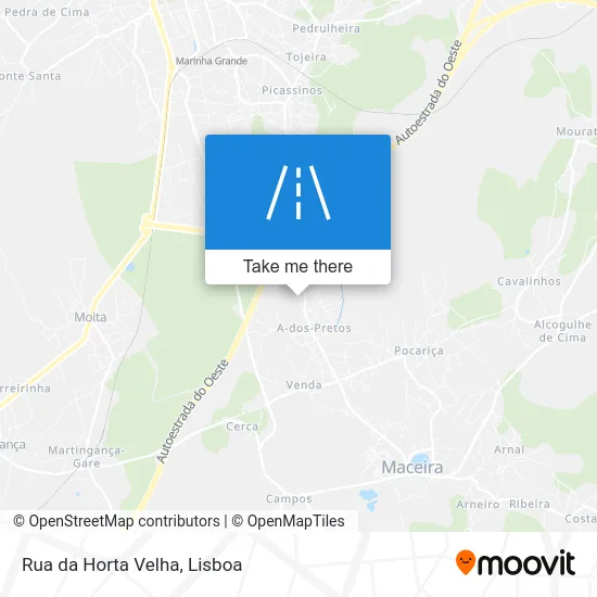 Rua da Horta Velha map