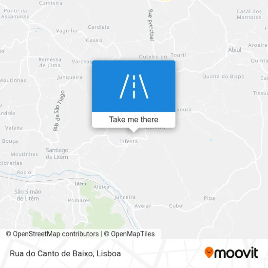 Rua do Canto de Baixo map
