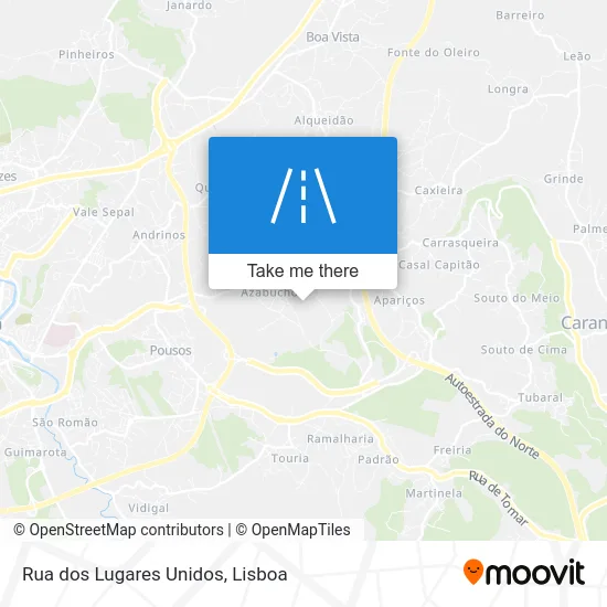 Rua dos Lugares Unidos map