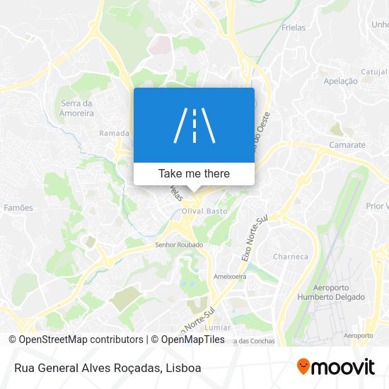 Rua General Alves Roçadas mapa