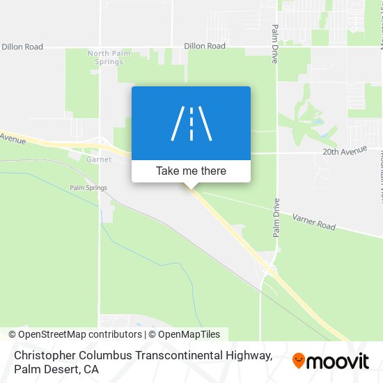 Christopher Columbus Transcontinental Highway map
