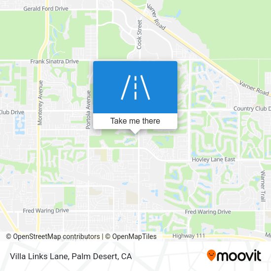 Villa Links Lane map
