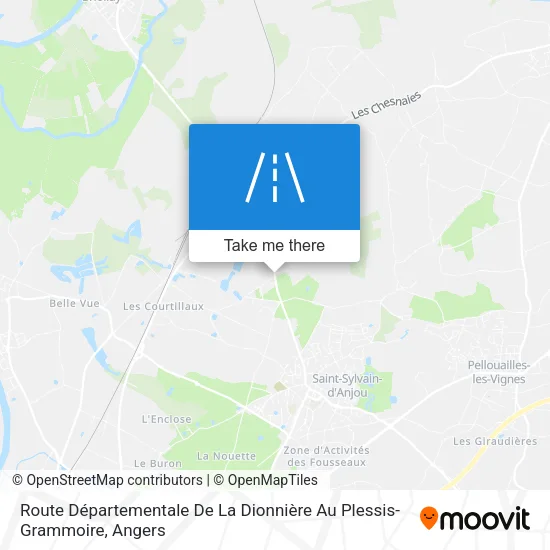 Route Départementale De La Dionnière Au Plessis-Grammoire map
