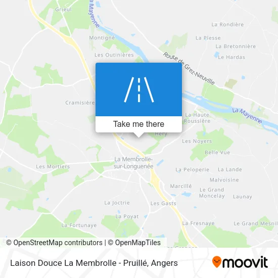 Laison Douce La Membrolle - Pruillé map