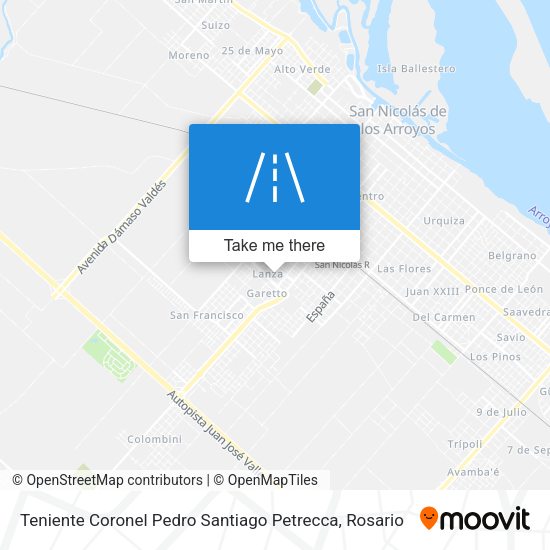 Teniente Coronel Pedro Santiago Petrecca map