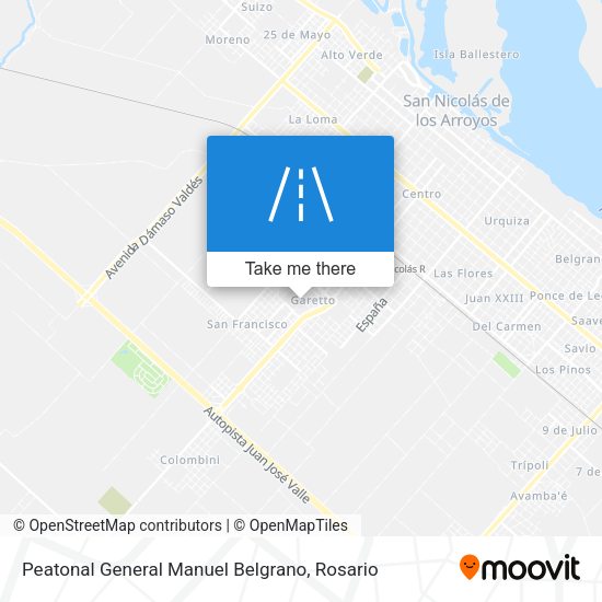 Peatonal General Manuel Belgrano map