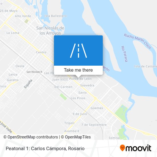 Peatonal 1: Carlos Cámpora map