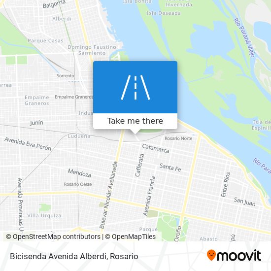 Bicisenda Avenida Alberdi map