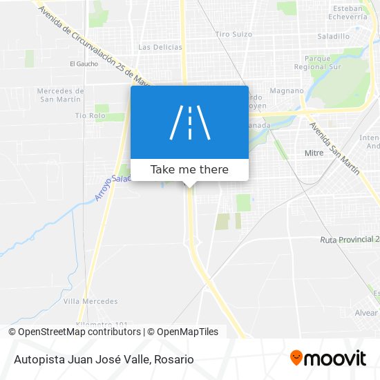 Autopista Juan José Valle map