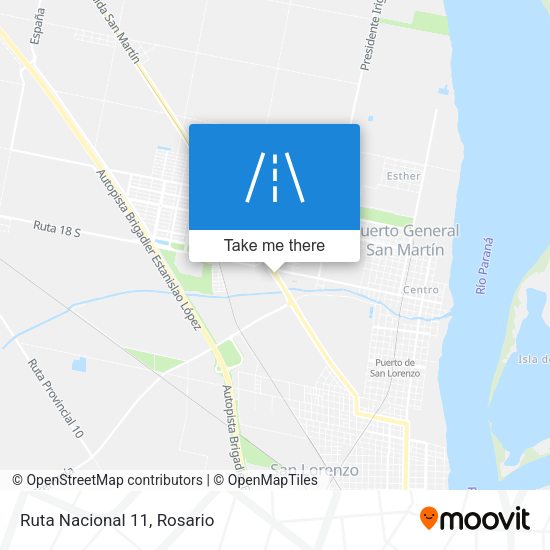 Mapa de Ruta Nacional 11