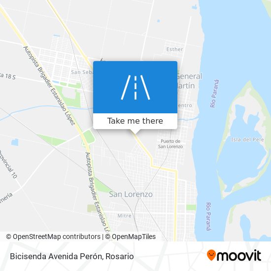 Bicisenda Avenida Perón map
