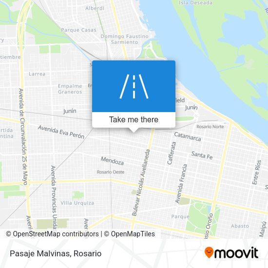 Mapa de Pasaje Malvinas