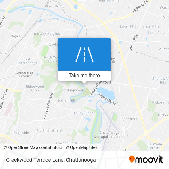 Creekwood Terrace Lane map