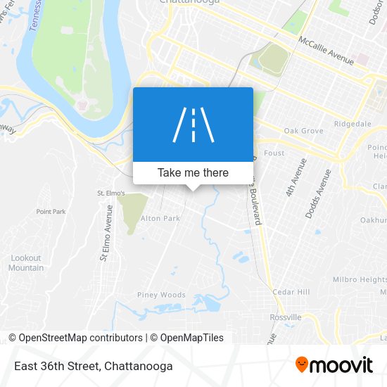 East 36th Street map