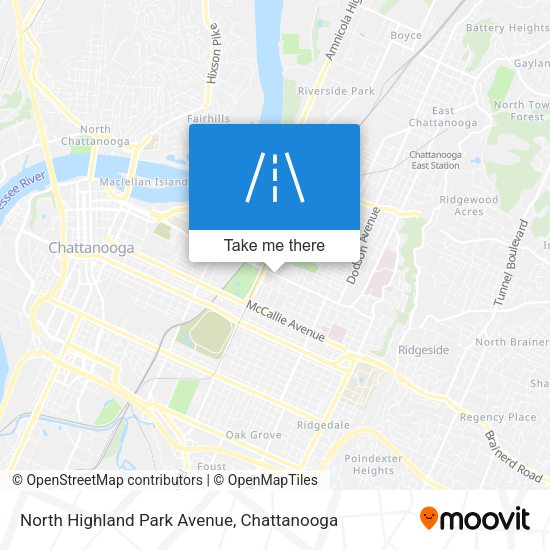 North Highland Park Avenue map