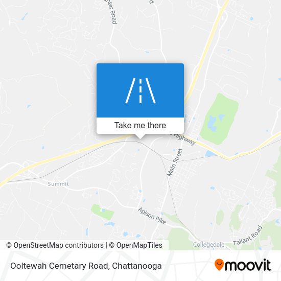 Ooltewah Cemetary Road map