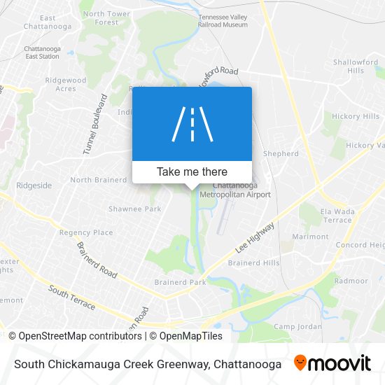 Mapa de South Chickamauga Creek Greenway