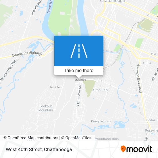 West 40th Street map