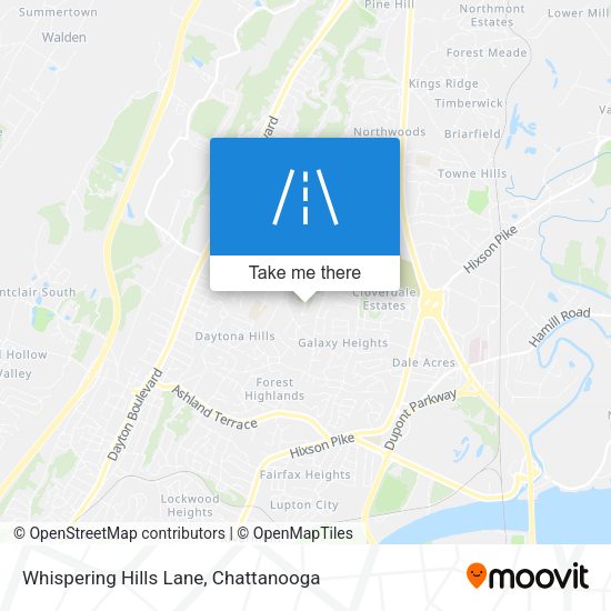 Whispering Hills Lane map