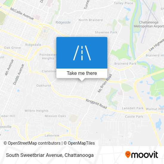 South Sweetbriar Avenue map