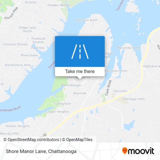 Shore Manor Lane map