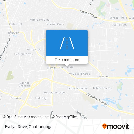 Mapa de Evelyn Drive
