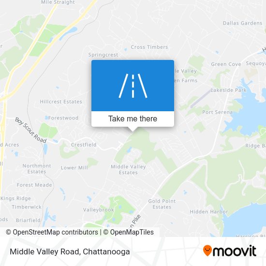 Middle Valley Road map