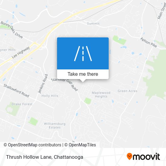 Thrush Hollow Lane map
