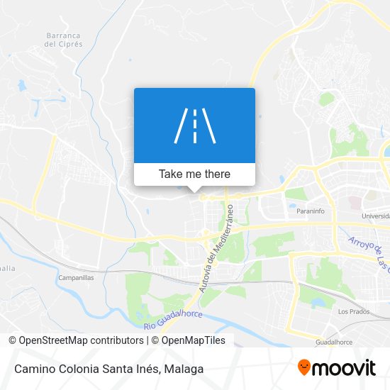 Camino Colonia Santa Inés map