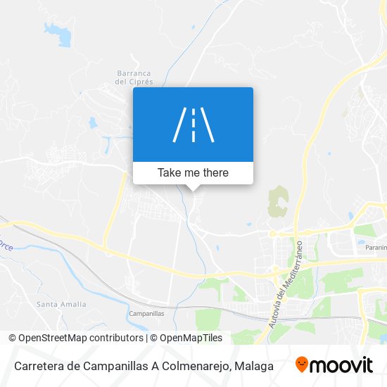 mapa Carretera de Campanillas A Colmenarejo