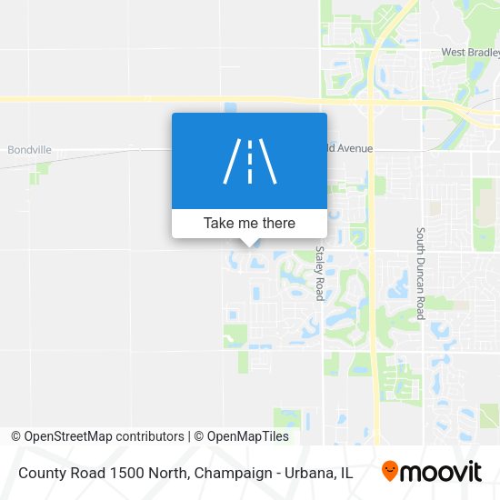 County Road 1500 North map