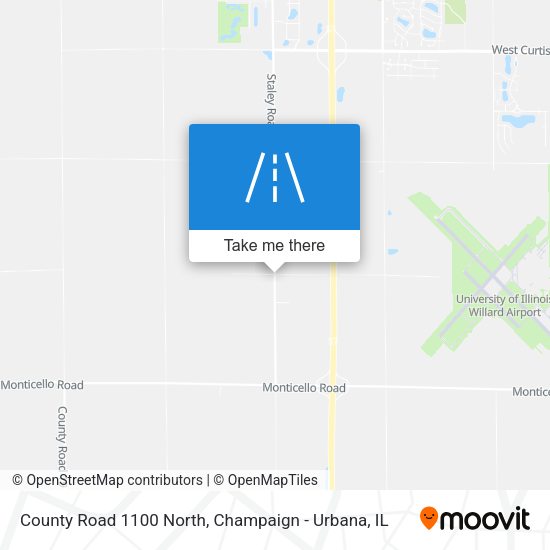 Mapa de County Road 1100 North