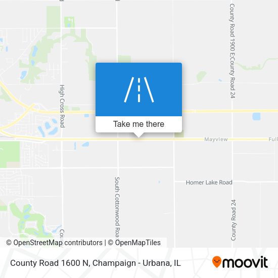 County Road 1600 N map