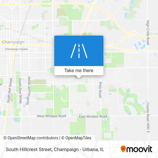 South Hillcrest Street map