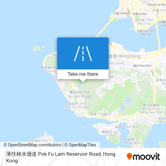 薄扶林水塘道 Pok Fu Lam Reservoir Road map