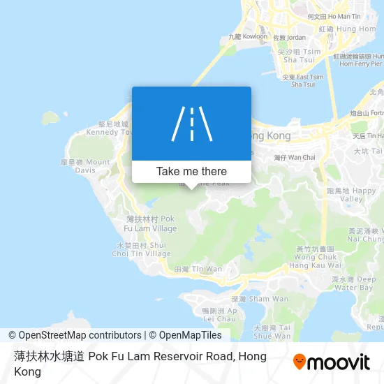 薄扶林水塘道 Pok Fu Lam Reservoir Road map