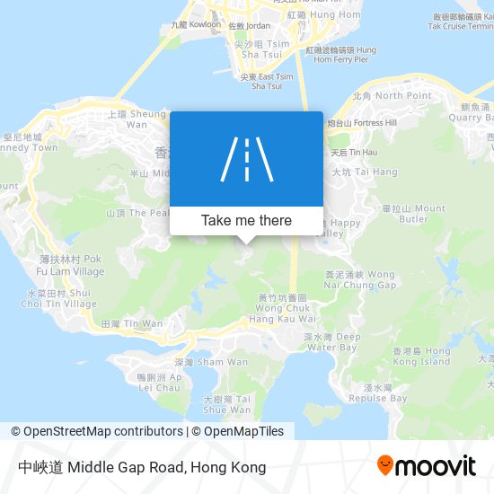 中峽道 Middle Gap Road map