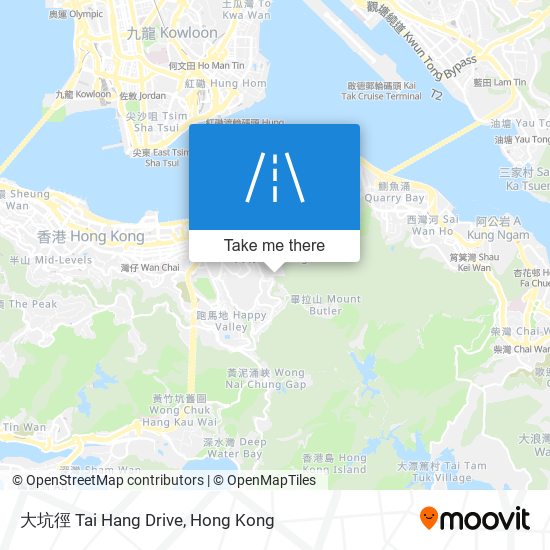 大坑徑 Tai Hang Drive map