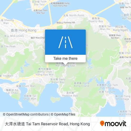 大潭水塘道 Tai Tam Reservoir Road map
