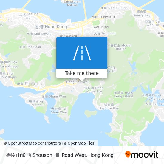 壽臣山道西 Shouson Hill Road West map