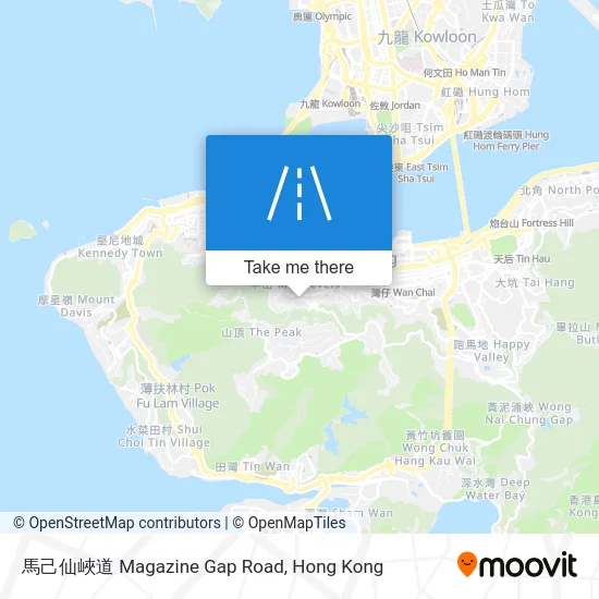 馬己仙峽道 Magazine Gap Road map