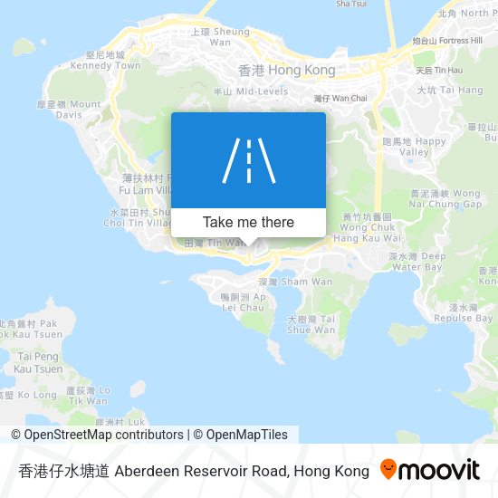 香港仔水塘道 Aberdeen Reservoir Road map