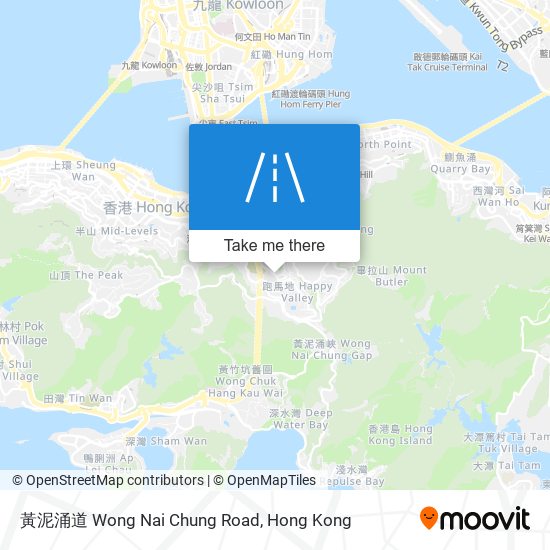 黃泥涌道 Wong Nai Chung Road map