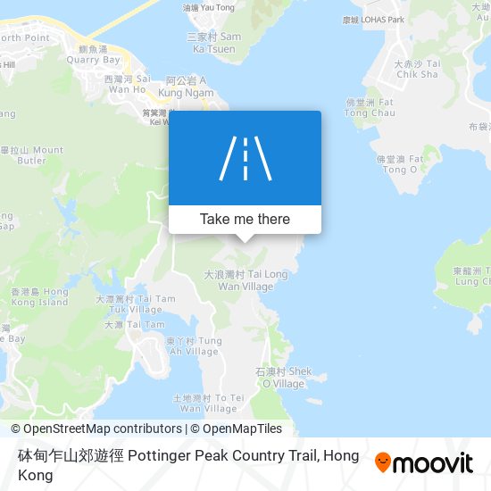 砵甸乍山郊遊徑 Pottinger Peak Country Trail map