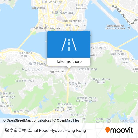 堅拿道天橋 Canal Road Flyover map