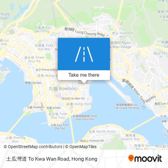 土瓜灣道 To Kwa Wan Road map