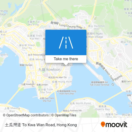 土瓜灣道 To Kwa Wan Road map