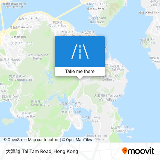 大潭道 Tai Tam Road map